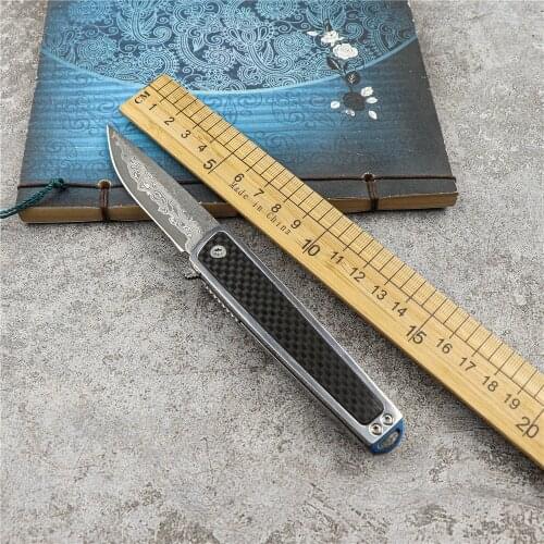 Damascus Steel VG10 steel carbon fiber handle camping knife outdoor tools tactical knife pocket knife hunting camping folding kn