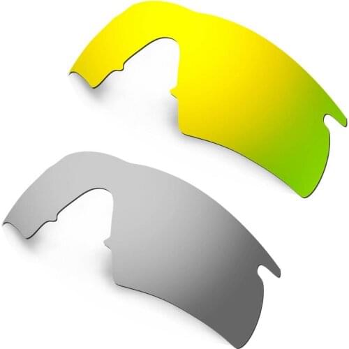 HKUCO Gold/Silver 2 Pairs Polarized Replacement Lenses For M Frame Hybrid Sunglasses Increase Clarity