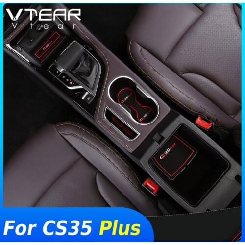 Vtear For Changan CS35 Plus Door slot anti-slip pad Car cup interior hole mat cover decoration styling accessories parts 2020