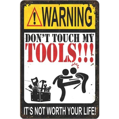 RuleMylife PVC Non-metal WARNING DON'T TOUCH MY TOOLS!!! car stickers decal anime cute car accessories decoration pegatinas para coche