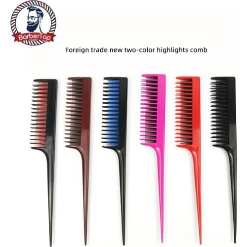 Hair Salon Colored Plastic Pointed Tail High Gloss Comb Styling Multifunctional Hair Styling Comb