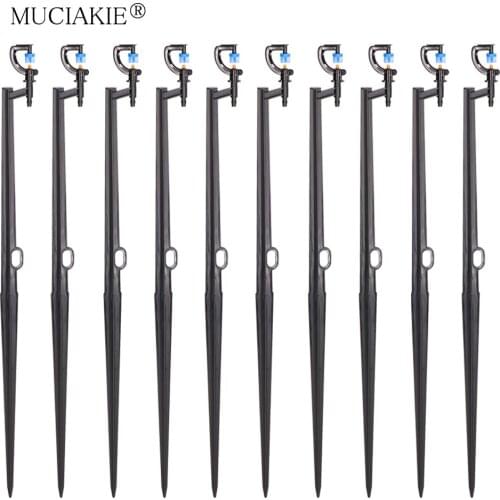MUCIAKIE 10-60PCS 180 degrees Sprayer 50cm 1/4'' Barb Flowers Plants Micro Spray Open-Sided Garden Sprinklers Shower Nozzle