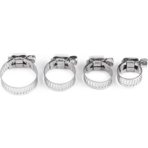 10pcs Adjustable Stainless Steel Screw Band Hose Clamps Fuel Pipe Worm Gear Clip Hot Sale