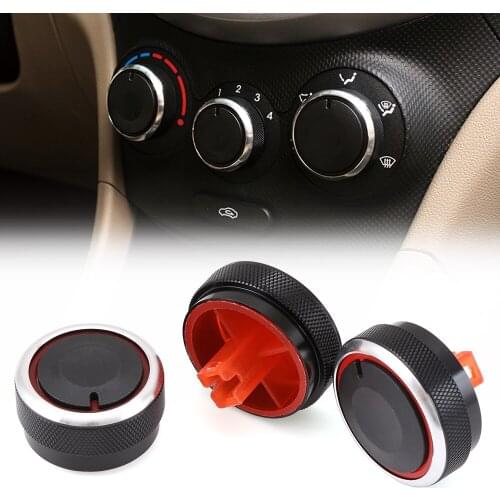 Aluminum Alloy Air Conditioning Knob AC Knob For Hyundai Verna Car Air Conditioning heat control Switch knob,3pcs/set