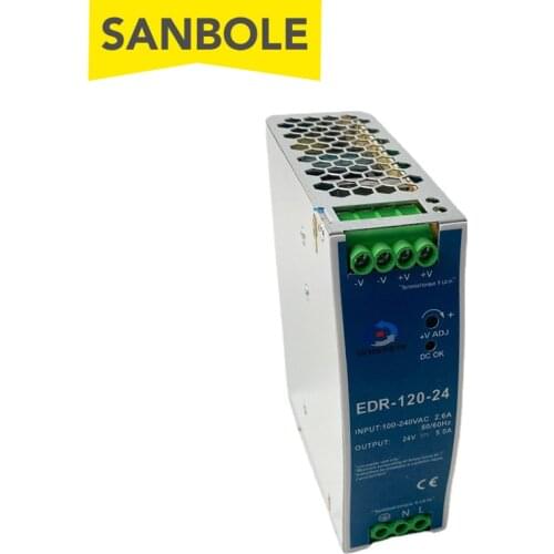EDR-120-24 DIN Rail Mounting Switching Mode Power Supply 120W 12V10A /24V5A Single Output DR Metal Shell