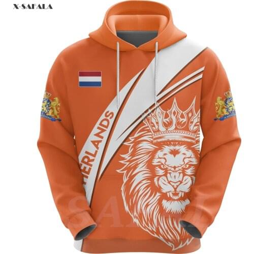 Netherlands Lion Tattoo Country Flag 3D Printed Hoodie Man Women Pullover Tracksuit Outwear Zipper Sweatshirt Casual Jersey