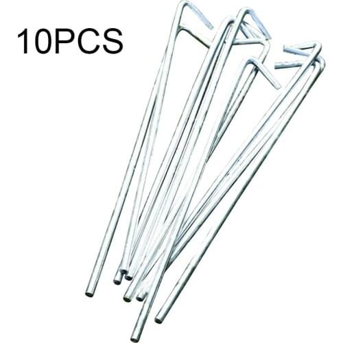 10pcs/Lot 16cm 7-shaped Tent Pegs Heavy Duty Tent Camping Gazebo Tarpaulin Pegs Hooks Canopy Floor Mats Iron Nails Outdoor Tools