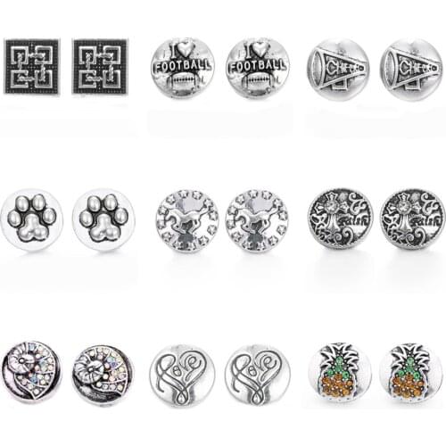 10pcs/lot New 12MM Snap Jewelry Metal Love Snap Buttons For Women Fit Mini Snap Bracelet Bangle Earrings Necklaces