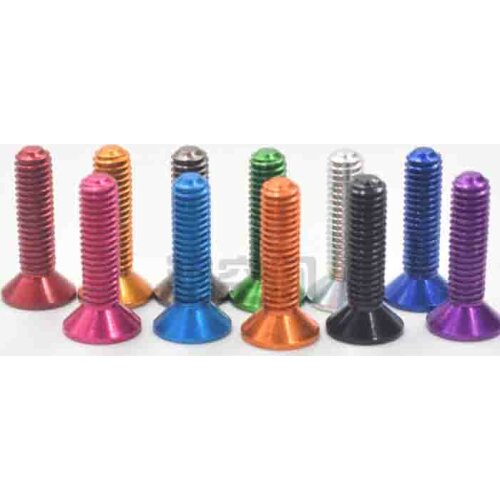 10pcs M3 inner hexagon screws countersunk head screw flat hair bolts ultralight mechanical bolt 7075 aluminum alloy multicolor