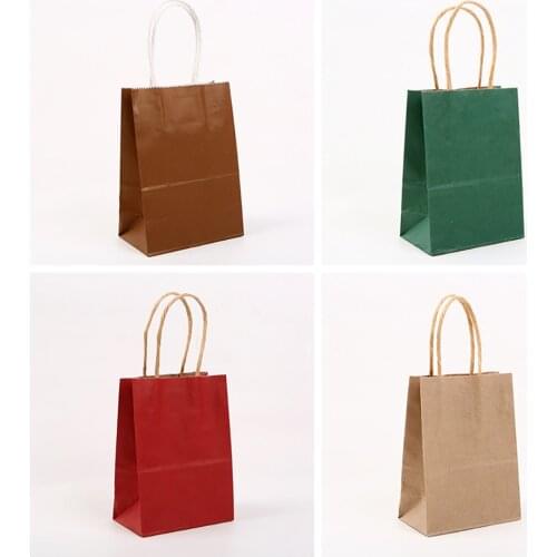 2pcs Fashion Colorful Kraft Paper Handbag, Logo/Color/ Size Customizable Kraft paper bag