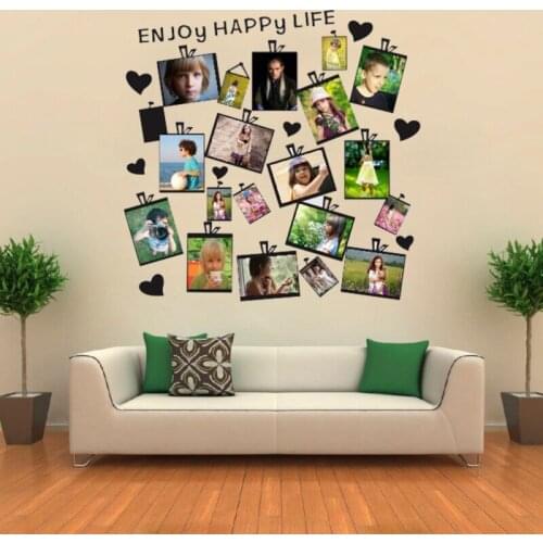 20 Pcs Reusable Photo Frame Wall Sticker Vinyl Decal The Memory Frame Picture Family Stickers Home Decor Living Room Heart Quote