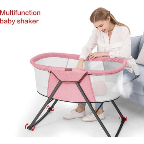 Seebaby 4 In1 Baby Shaker Light Protable Baby Crib Infant Baby Cardle Sleeping Basket Baby Nursery Nest WithMosquito Net