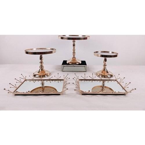 5pcs/set cake stand gold color Decorating Wedding Cupcake stand afternoon tea