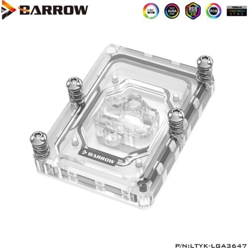 Barrow SKYLAKE-E Intel LGA3647 Processor CPU Water Block,Rectangular Buckle Motherboard G1/4",5V Light System,LTYK-LGA3647