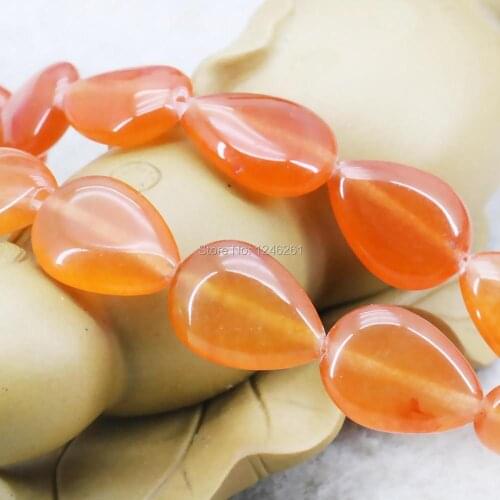 Shining Accessories Water Drop Orange Stone Loose Beads 15inch DIY Gems Jewelry Making Design Wholesale 13x18mm For Women Girls