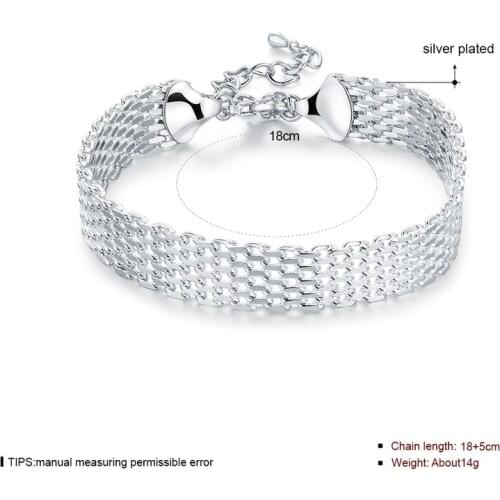 925 Sterling Silver Lucky Bracelets Cuff Charm Braided Bracelet Chain Bangle Women Ladies Girls Jewelry Gift