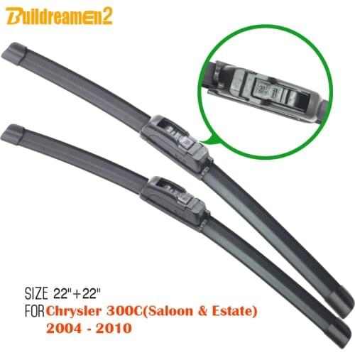 Buildreamen2 2Pcs Frameless Car Soft Rubber Windshield Windscreen Wiper Blades For Chrysler 300C (Saloon & Estate) 2004-2010