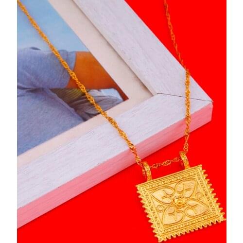 Eritrea Pendants Necklaces Chain Women Men Eritrea Gold Color Jewelry Africa Necklace Ethiopia