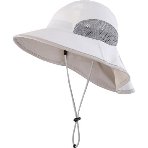 Connectyle Boys Girls Kids Bucket Sun Hat Wide Brim Adjustable Quick Dry Neck Flap Sun Protection Hat Mesh Vent Fishing Sun Hat