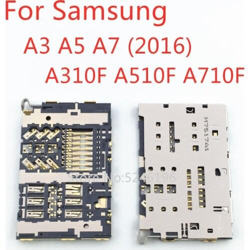 For Samsung Galaxy A3 A5 A7 2016 A310F A510F A710F Sim Card Reader Tray Micro SD Memory Card Holder Slot Flex Cable Repair Parts