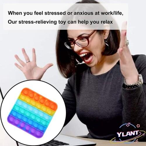 SWT Fidget Toys Anti Stress Push Pop Bubble Sensory Stress Reliever Rainbow Fidget Toy Restore Emotions Toy For OCD Anxiety