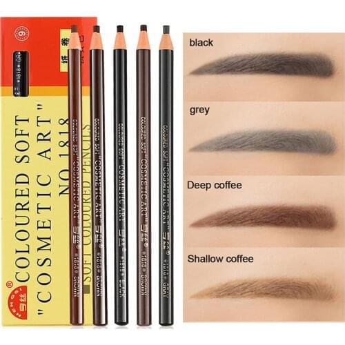 1PC 5 Color 1818 Waterproof Longlasting Eyebrow Pencil Black Brown Brow Pen Women Makeup Tool