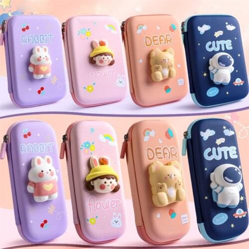 Kawaii Pencil Cases Cute Case Estuche Astronaut Stress Pencil Box Bags Astuccio Pencilcase School Supplies Stationery Piornik