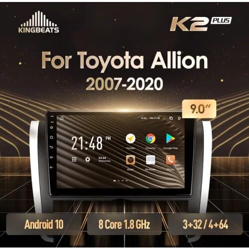 KingBeats Android 10 Octa-Core head unit HU 4G in Dash Car Radio Multimedia Video Player Navigation GPS For Toyota Allion T260 2007 - 2020 Right hand driver no dvd 2 din Double Din Android Car Stereo 2din