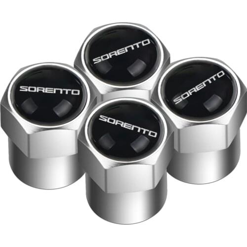4Pcs Silver Metal Car Wheel Tire Air Valve Caps Stem Cover with Color Brand Logo for KIA sorento emblem accessories