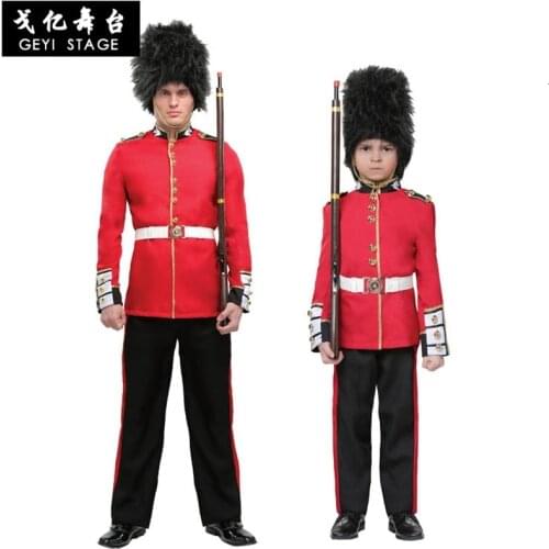 Halloween Costume For Man Kids British Royal Guard Uniform Boys Cosplay Costume American Soldier Uniform Party Performance