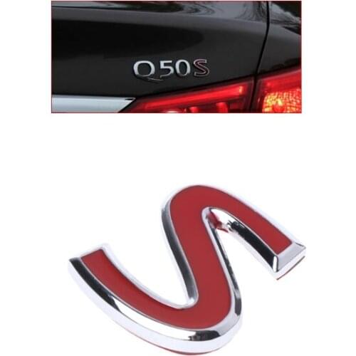 Red S Metal Emblem Badge Sticker for Infiniti Q50 Q50L Q30 Q70
