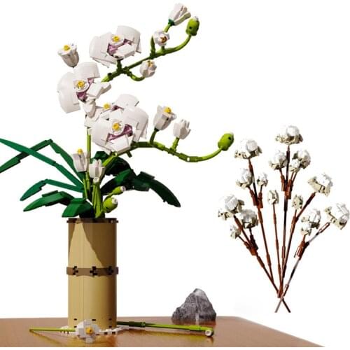 Creative Creator Bouquet Orchid Flowers Building Blocks City Romantic Flowers Home Decoration Friends Bricks Toys for Children