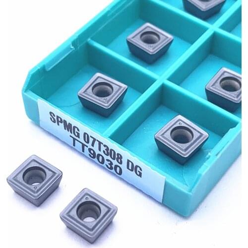 10 pieces of carbide blades SPMG060204 SPMG07T308 SPMG050204 SPMG090408 SPMG110408 SPMG140512 DG TT9030 TT8020|Turning Tool| - A