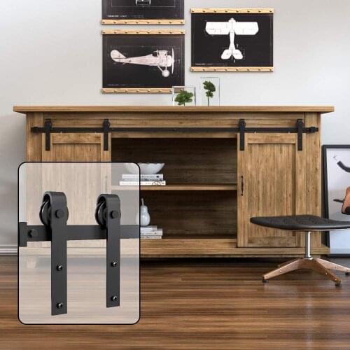 LWZH Mini Drawer Slides Kit for Sliding Double Door Hardware Small TV Stands Wardrobe Cabinets