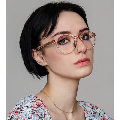 Women Chic Retro Round Frame Eyeglasses Mens Vintage TR90 Spring Hinge Finished Myopia Optical Glasses -1.25 -1.5 -1.75 -2.0