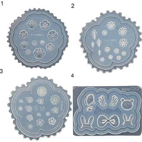 3D DIY Nail Art Stencils Set Acrylic Molds NailArt Flower Resin Silicone Mold Mould for Nail Art DIY Tips Decoration Accessories