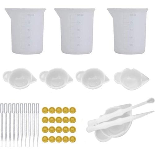 DIY Crystal Silicone Mold Set With Measuring Cup Stick Handmade Jewelry Making Tool sets kit
