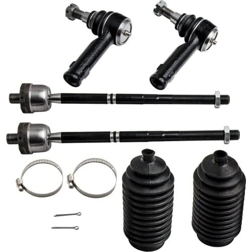 6 Piece Steering Kit Inner Outer Tie Rod Ends w/ Boots Bellows for Ford for Lincoln
