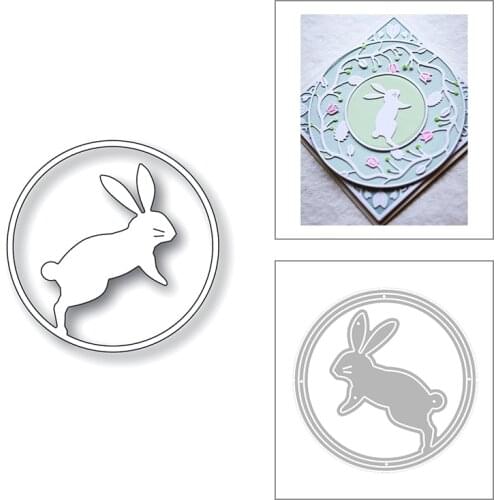2020 New Easter Bunny Metal Cutting Dies For DIY Cut Paper Craft Making Circle Shape Frame Album Card Scrapbooking No Stamps Set