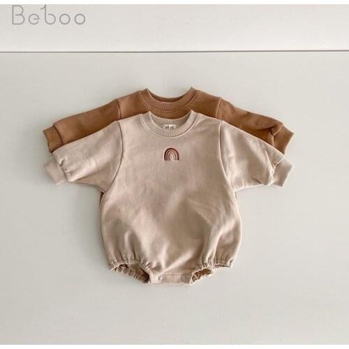 2021 New Autumn Baby Girl Clothes Ins Style Cotton Boys Rompers Newborn Long Sleeve Climbing Jumpsuits O-neck Twins Clothing