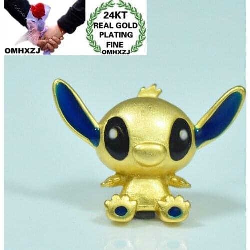 OMHXZJ Wholesale CA355 European Fashion Hot Fine Woman Man Party Birthday Wedding Gift Cartoon Beads DIY 24KT Gold Pendant Charm