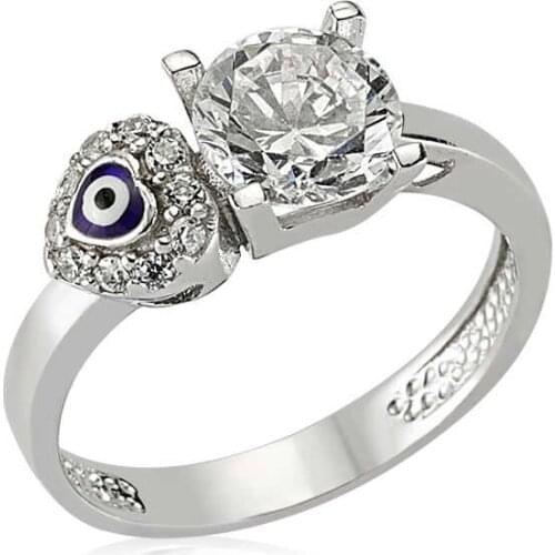 Original silver , Heart Amulet Single Stone Ring, Good Quality and Affordable Single Stone ,Rings Types