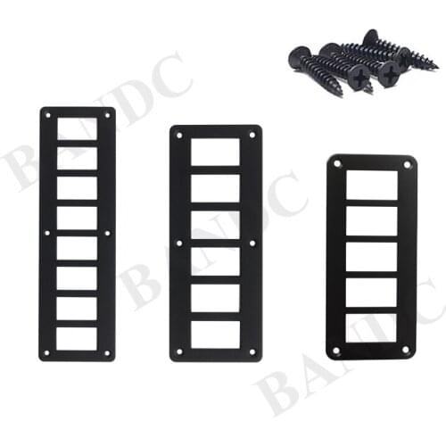 5 6 8 Gang Aluminum Switch Panel with Screws for Car Boat Dashboard Bus Truck Trailer Rocker Switches, Auto DIY Accessories