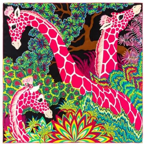 90CM Hot Design Manual Hand Rolled Twill Silk Scarf Women Square Scarves Echarpes Foulard Femme Wrap Bandana Hijab