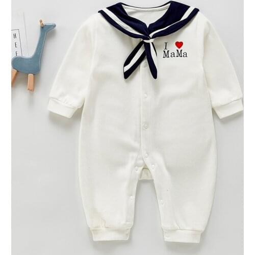 Casual Baby Clothes Boys Romper Spring Long Sleeve Baby Boy Sailor Collar Rompers Baby Jumpsuit Baby Clothes