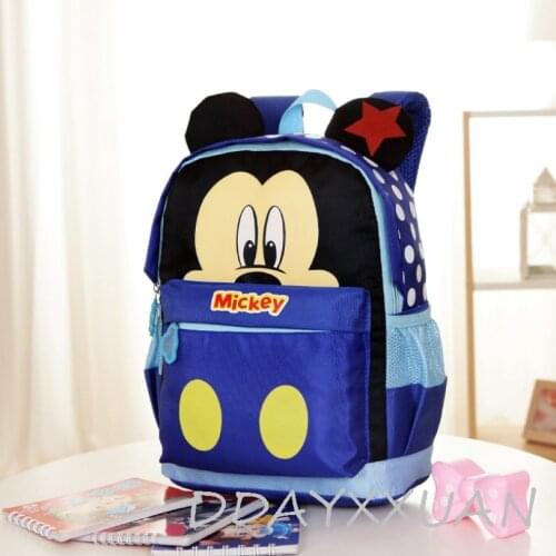 Disney Cartoon Backpack For Boys Girls Mickey Mouse Kindergarten School Bags Kids Small Travel 3-5-6Yearls Old Mochila Escolar