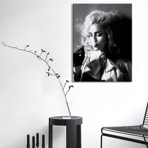 Modern Black and White Smoking Girl Canvas Painting Wall Art Nordic Posters and Prints Wall Pictures for Living Room Decoration