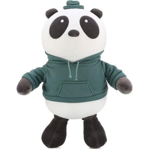 Wearing a guard panda plush toy hugging bear girl son on bed holding sleeping doll gift soft comfortable material