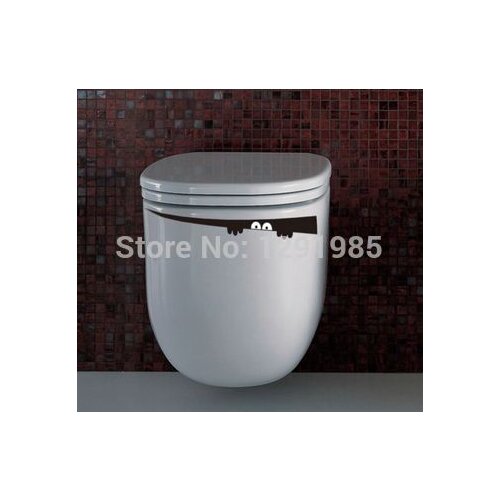 Funny Black Cat toilet vinyl sticker For Shop Office Home Cafe Hotel Toilets door decor wall stickers Home fashion Poster