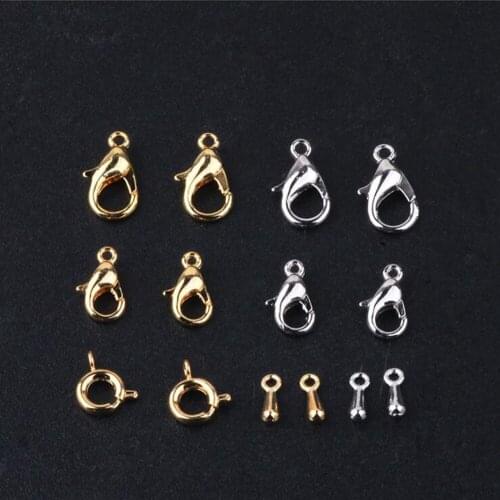 18K Real Gold Copper Plating Lobster Clasp Hooks 10PCS For Necklace&Bracelet Chain DIY Fashion Jewelry Findings